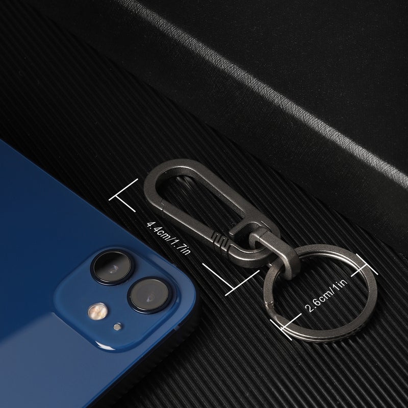 Titanium alloy car keychain men women high-grade waist hanging multifunctional stainless steel key chain ring ring personalised pendant A models Horse mouth box packaging - Image 4