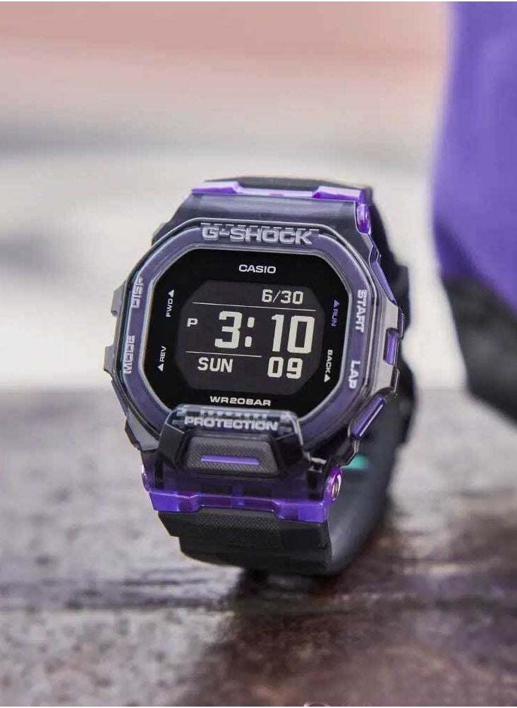 CASIO G-shock Digital Black Resin Band G-squad Vital Bright Series Men's Watch GBD-200SM-1A6  - Image 4