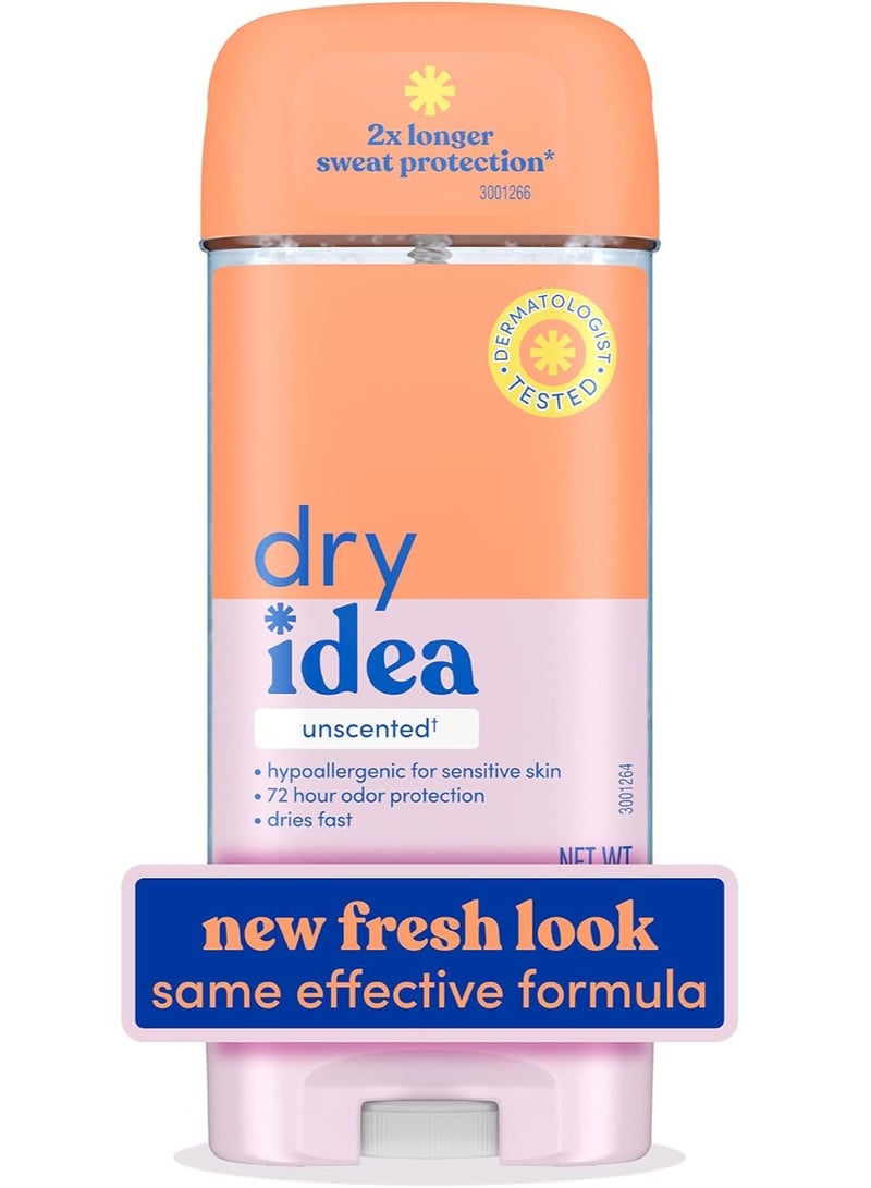 Dry Idea Gel Deodorant & Antiperspirant - Unscented & Hypoallergenic For Sensitive Skin 85 g - Image 1