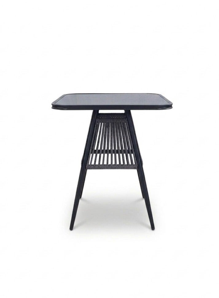 Concent Fashionable Dual Outdoor Seating Set - Square Table with Glass Top with Two Chairs - Image 5