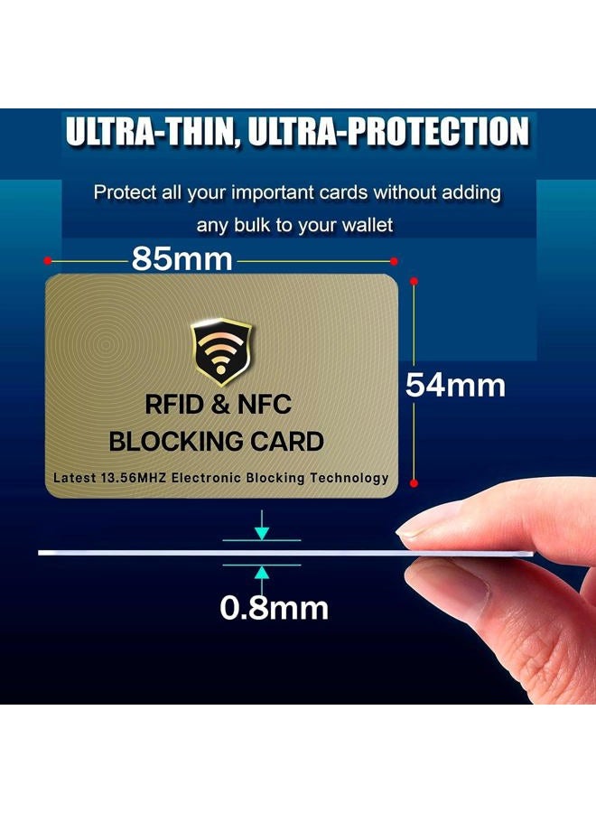 SaiTech IT 5 Pack RFID Blocking Card, One Card Protects Entire Wallet Purse for Men & Women, NFC Contactless Bank Debit Credit Card Protector ID ATM Guard – Golden - Image 2