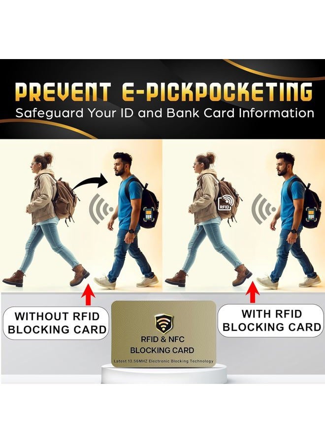 SaiTech IT 5 Pack RFID Blocking Card, One Card Protects Entire Wallet Purse for Men & Women, NFC Contactless Bank Debit Credit Card Protector ID ATM Guard – Golden - Image 3