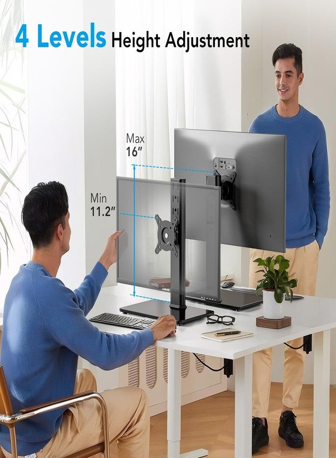 AX WABER Single Monitor Desk Stand Free-Standing Desk Mount Arm Riser for 13 inch to 32 inch Screen Freestanding VESA Mount Base, Adjustable Height, Tilt, Swivel, Rotation, Black AX05TB01 - Image 3