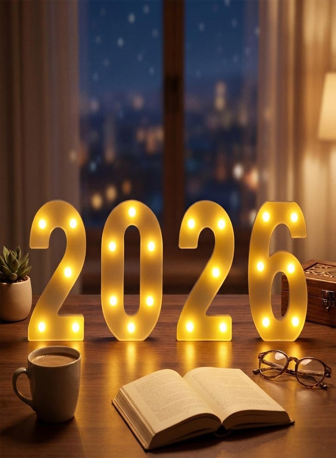 كوم لوحة مضيئة LED من كومي، رقم 2026، أرقام لافتة عملاقة لتزيين حفلات التخرج، زينة تخرج 2026 لطلاب المدارس الثانوية والجامعات وحفلات الفصول الدراسية (أبيض) - Image 4