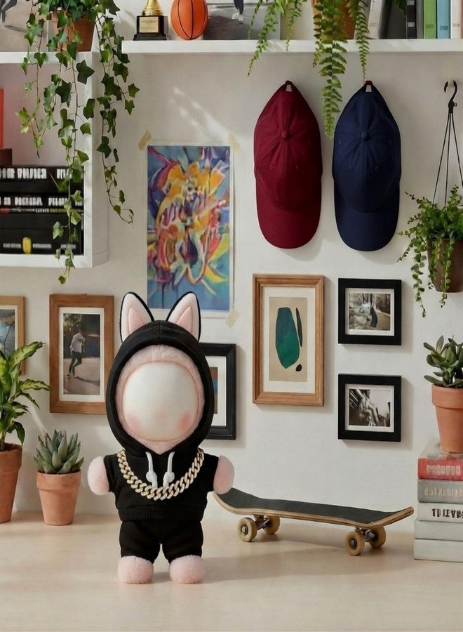 طقم سيمجوينج مكون من 3 قطع، هودي أسود بطول 17 سم، وبنطال، وسلسلة مرصعة بالألماس، إكسسوارات أنيقة للزينة والعرض (ذهبي). - Image 5