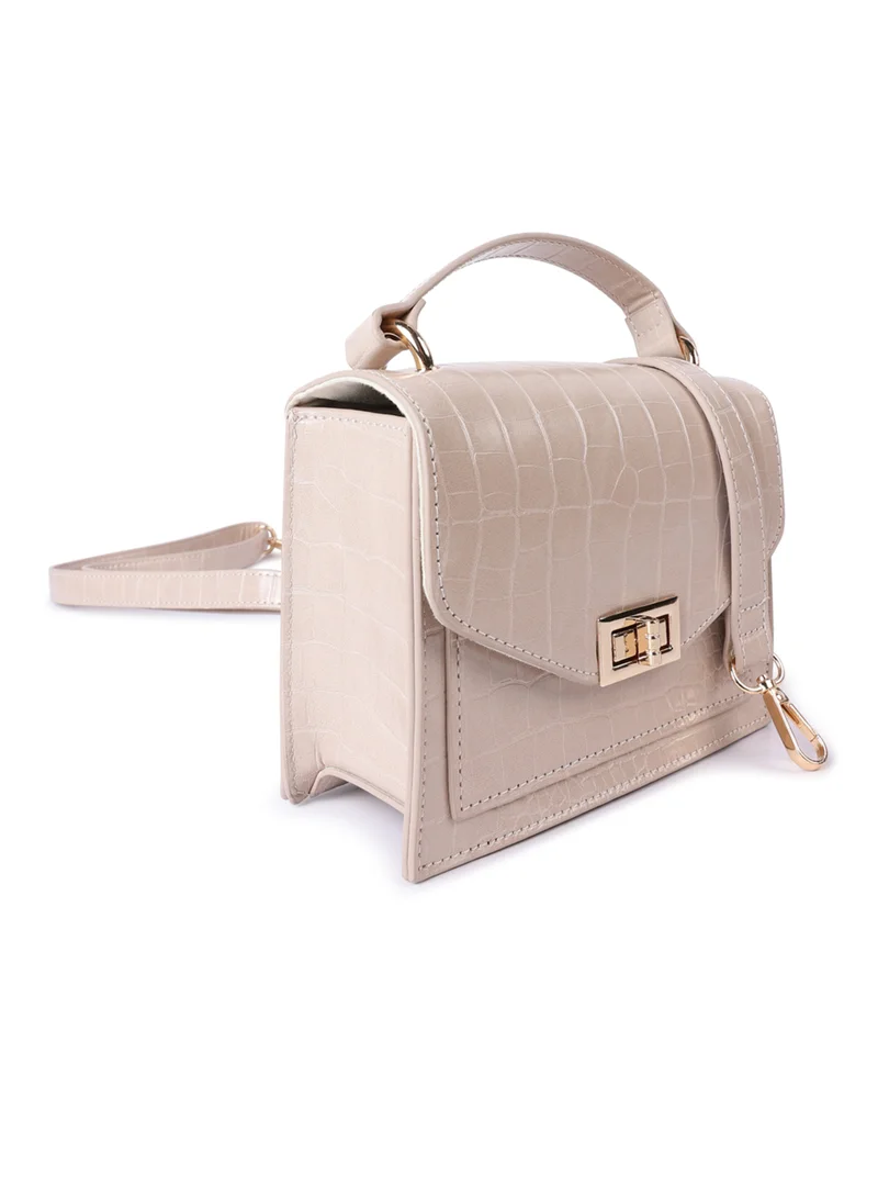 London Rag Nude Mini Croc Sling Bag