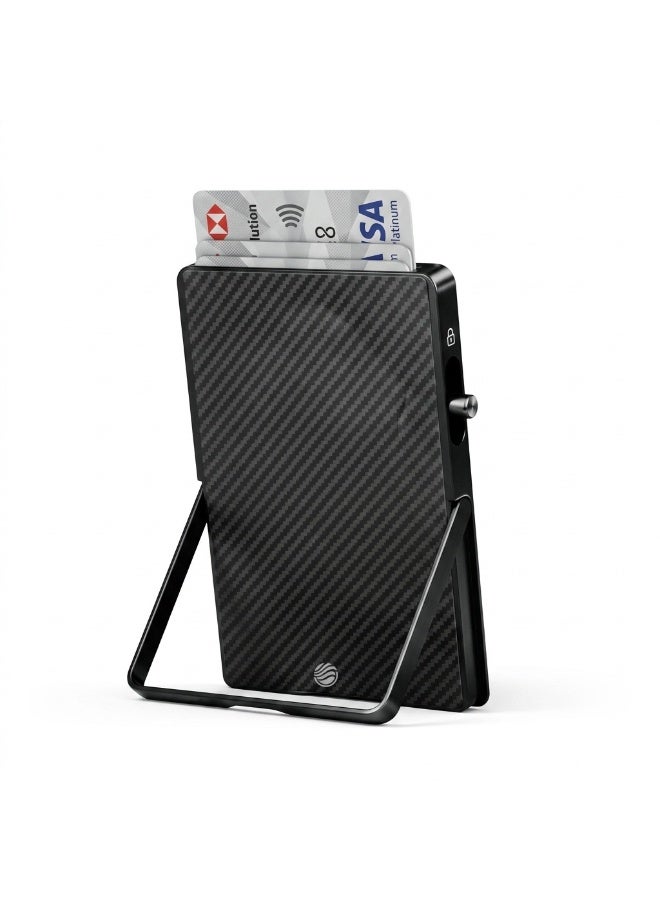 FIFTH ELEMENT VAULT MagSafe Aramid Fibre & Aluminium Card Holder Wallet with Stand for iPhone, 6-Card Slim Magnetic Mag Wallet – Black - Image 4