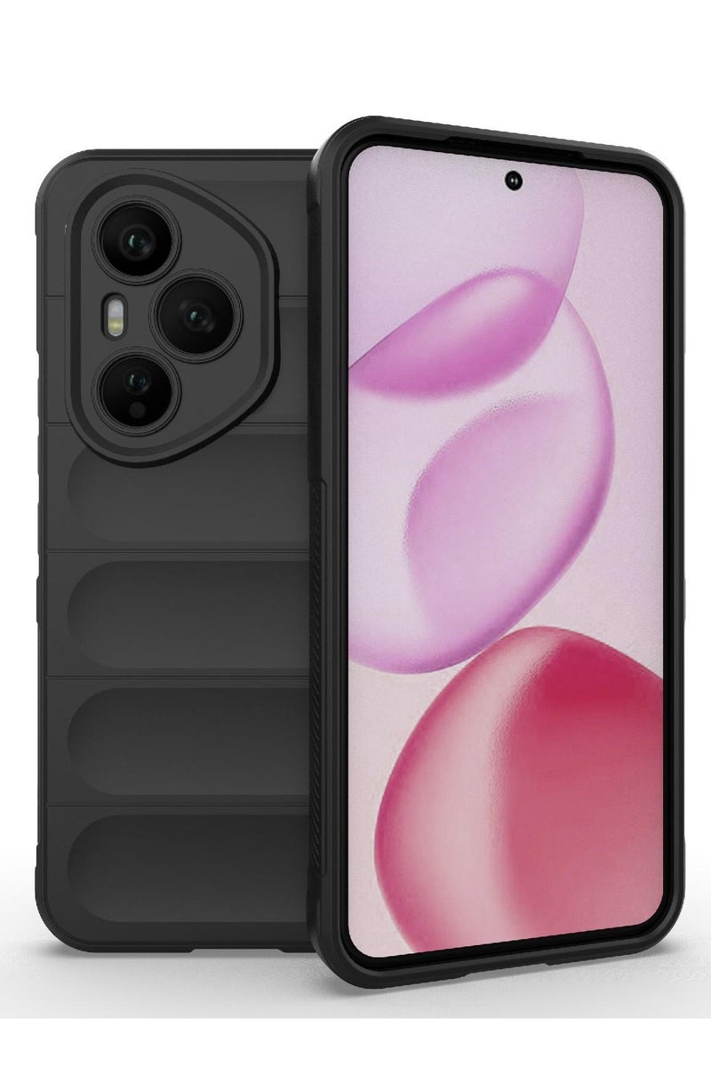 جراب موبايل ماجيك شيلد  سيليكون مضاد للصدمات وحمايه للكاميرا متوافق  Honor 400 Pro  (اسود) - Image 1