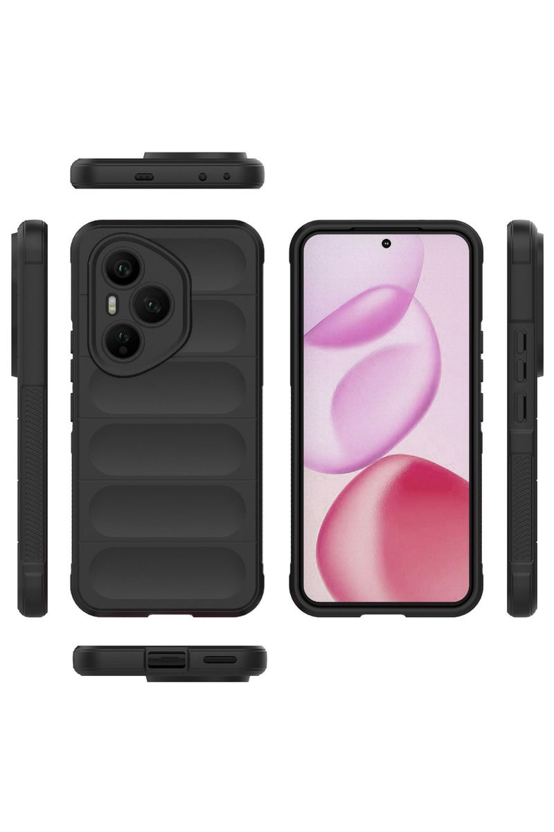 جراب موبايل ماجيك شيلد  سيليكون مضاد للصدمات وحمايه للكاميرا متوافق  Honor 400 Pro  (اسود) - Image 4