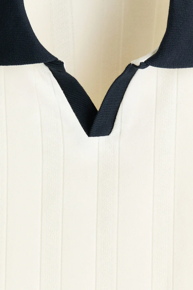 H&M Relaxed Fit Textured-knit polo shirt