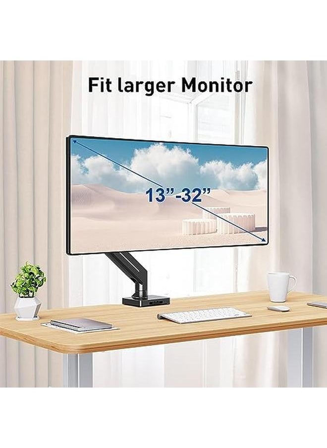 erorex - Single Monitor Desk Mount Articulating Gas Spring Monitor Arm Removable Vesa Mount Desk Stand With Clamp And Grommet Base Fits 13 To 32 Inch Lcd Computer Monitors Vesa 75X75 100X100 - Image 1