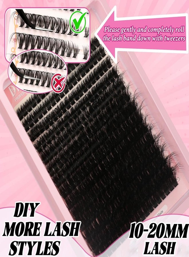 Himirell C Curl Lash Clusters Extensions - 280 Pcs of 100D Fluffy Wispy Individual Eye Lashes, DIY Home Makeup Lash Extension Kit for Self Application (9-20MM) Mix - Image 5