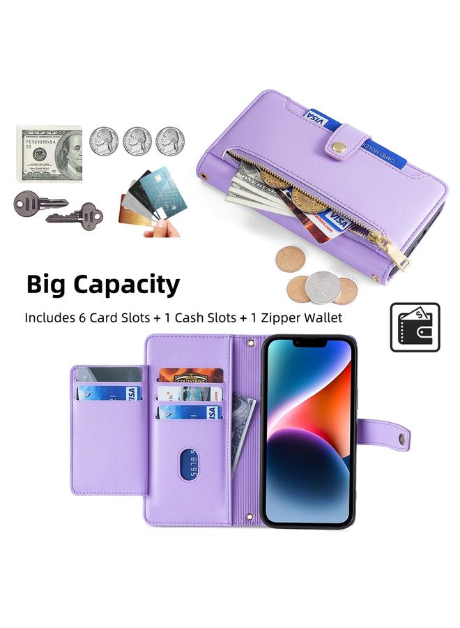 erorex Case For Samsung Galaxy A12 Sheep Texture Cross-body Zipper Wallet Leather Phone Case  - Image 2