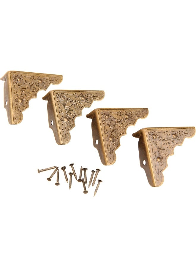 Dophee Dophee 8Pcs Antique Brass Jewelry Box Corner Case Chest Corner Protector Guard Edge Cover  - Image 1