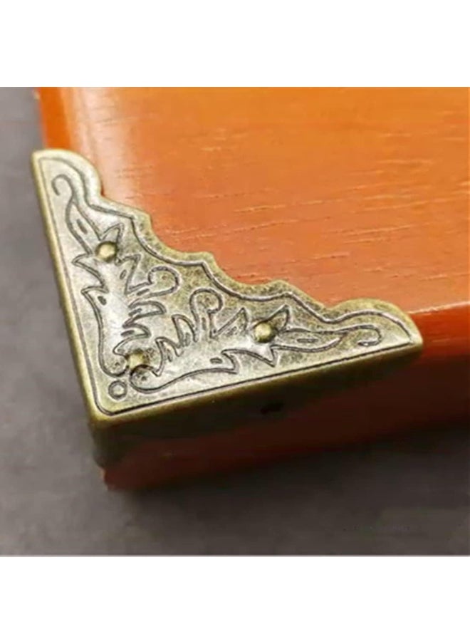 Dophee Dophee 8Pcs Antique Brass Jewelry Box Corner Case Chest Corner Protector Guard Edge Cover  - Image 4