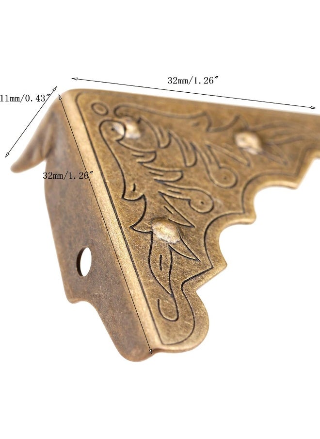 Dophee Dophee 8Pcs Antique Brass Jewelry Box Corner Case Chest Corner Protector Guard Edge Cover  - Image 5