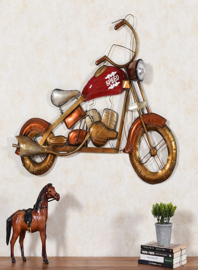 CRAFT TREE Metal Handpainted Wall Hanging Bike Showpiece with LED Lights | Decorative Wall Art for Living Room, Home, and Office | Unique Gift for Bike Lovers | Multicolor - Image 2