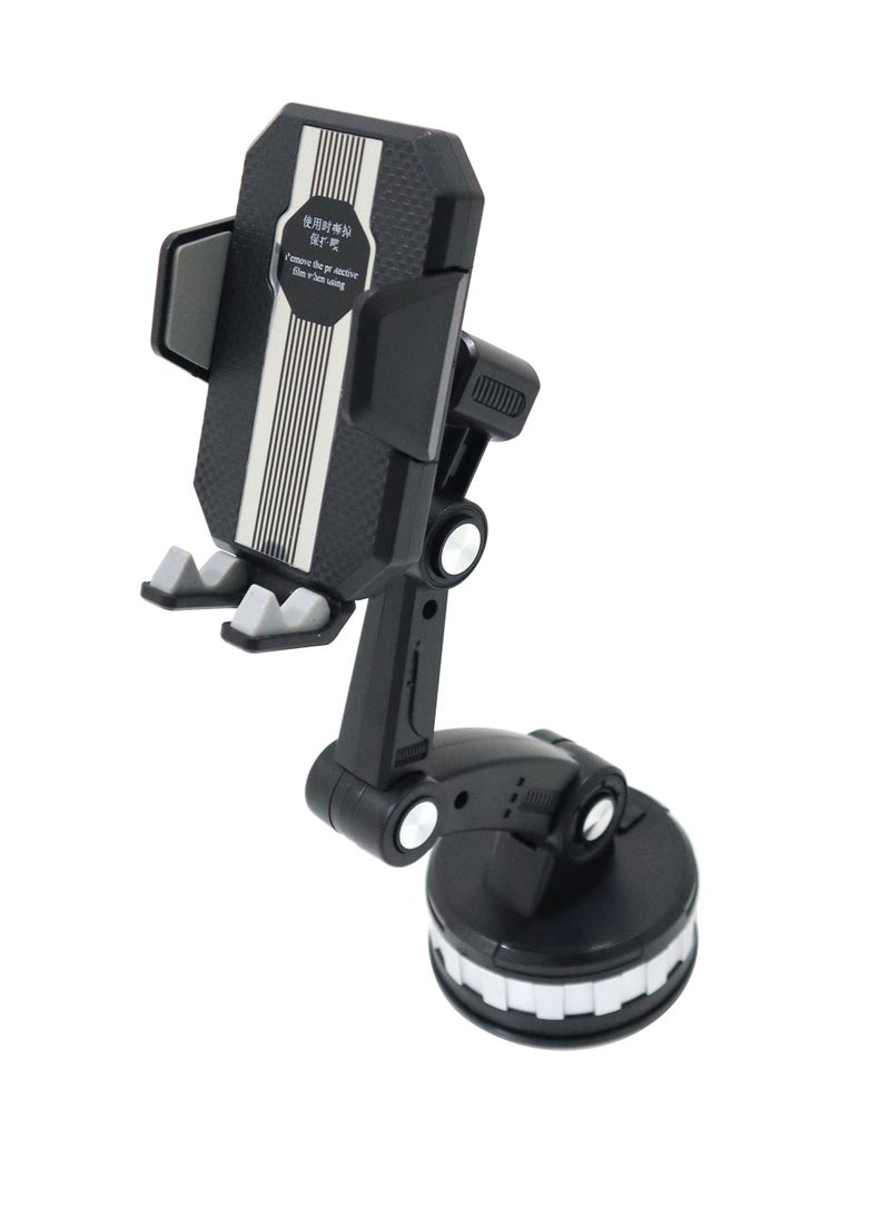 Universal Car Phone Mount Holder For Car Dashboard Windshield Air Vent Adjustable Long Arm Strong Suction, Black Uh570