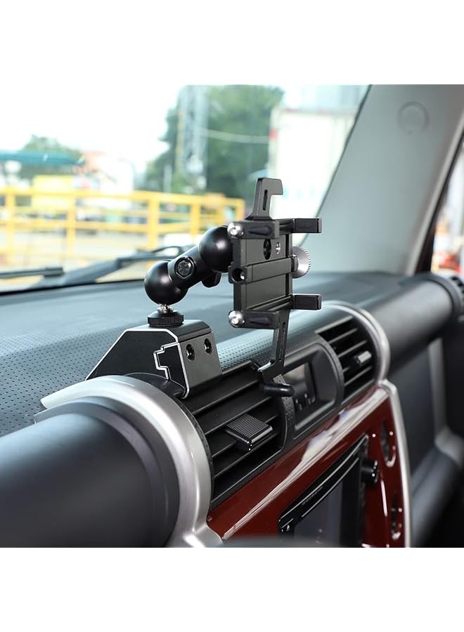 متوافق مع حامل هاتف السيارة Toyota Fj Cruiser 2007-2021، حامل هاتف خلوي في منفذ هواء وحدة التحكم المركزية، حامل هاتف بدون استخدام اليدين في فتحة التهوية (طراز H) - Image 3