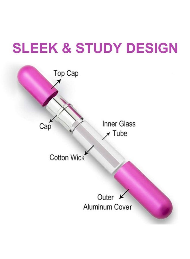 Lulupaxton أنابيب استنشاق الأنف للعلاج بالروائح للزيوت الأساسية قابلة لإعادة الاستخدام محمولة من الألمنيوم الفارغ مع 2 قطارة صغيرة و 24 فتيلة قطنية و 24 ملصق قابل للكتابة 6 عبوات - Image 2