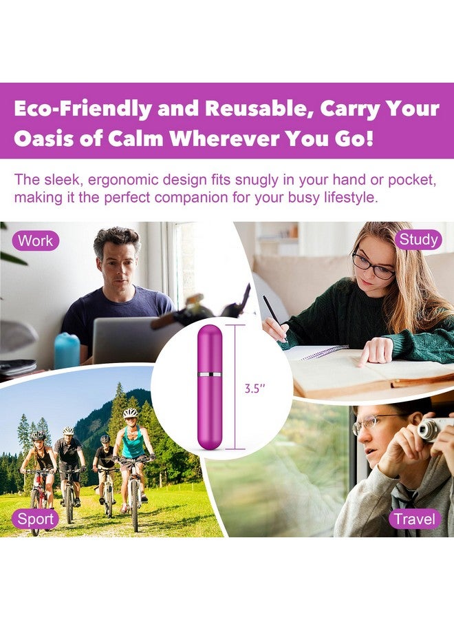 Lulupaxton أنابيب استنشاق الأنف للعلاج بالروائح للزيوت الأساسية قابلة لإعادة الاستخدام محمولة من الألمنيوم الفارغ مع 2 قطارة صغيرة و 24 فتيلة قطنية و 24 ملصق قابل للكتابة 6 عبوات - Image 5