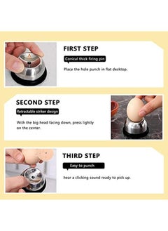 Excefore Egg Hole Puncher 2Pcs Stainless Steel Egg Piercer Egg Opener Tool With Non Slip Silicone Mat Egg Cups For Raw Soft Hard Boiled Egg Egg Puncher Kitchen Tools For Home Restaurant  - Image 3