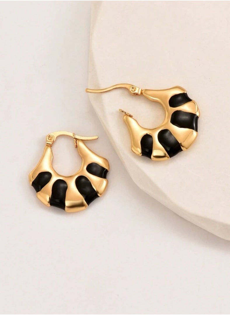NEW STYLE - Elegant Gold Plated Hoop Earrings For Women - Image 1