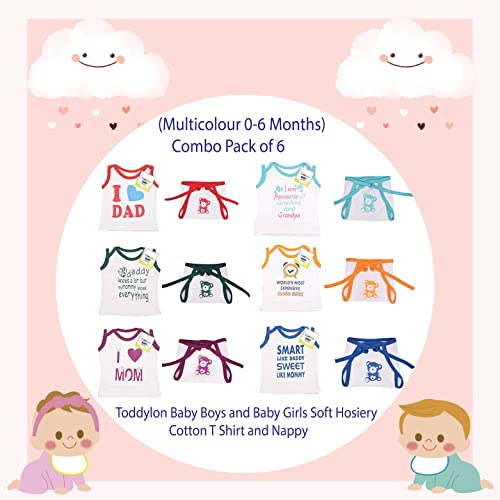 Toddylon New Born Baby Clothes | Dress | Jhabla Set | Nappy | Cotton Printed | Summer | Boy's & Girl's | Clothing Sets (Multicolor, 0-6 Months) Pack Of 6 - Image 2