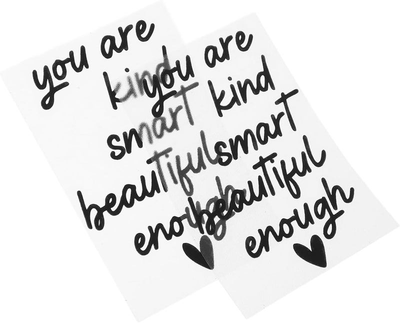 Abaodam 2 Sheets Positive Affirmation Mirror Decals Vinyl Stickers for Bathroom and ’ Room Wall Décor Motivational Adhesive Quotes for Vanity Mirrors - Image 1