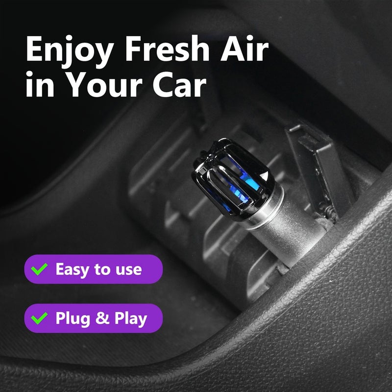 Silver 12V Car Air Purifier Ionizer Eliminates Smoke PM2.5 Allergens Odors - Image 5