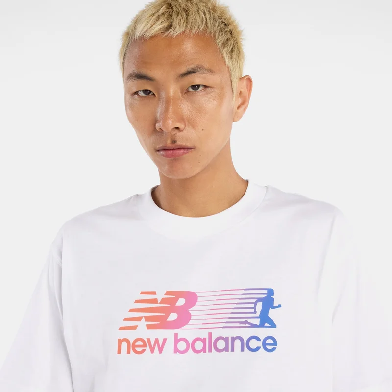 New Balance White Men's Gradient Runner T-Shirt for Men | Best Price UAE