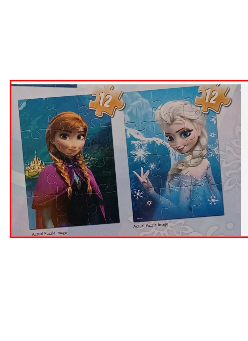 Disney FROZEN Disney Frozen Floor Puzzle Activity Set ~ 48 Pack Anna And Elsa Jigsaw Puzzles For Kids, Magnetic Toys - Frozen (Frozen Party Puzzle) Multi-Shape  - Image 3
