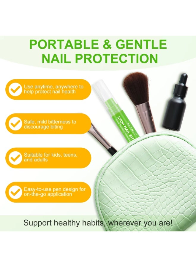 ALIVER طقم 2 قطعة لإيقاف قضم الأظافر (7 مل + 15 مل)، كسر عادة قضم الأظافر السيئة، طعم مر طبيعي، تقليل القضم، تركيبة تجف بسرعة - Image 5