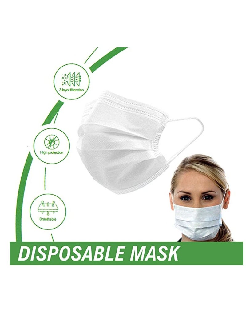 Dada 50 Pieces 3 Ply Disposable White Face Mask - Image 3