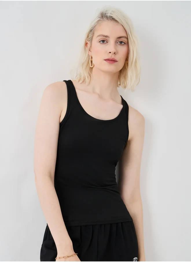 ستايلي Solid Round Neck Cami Top