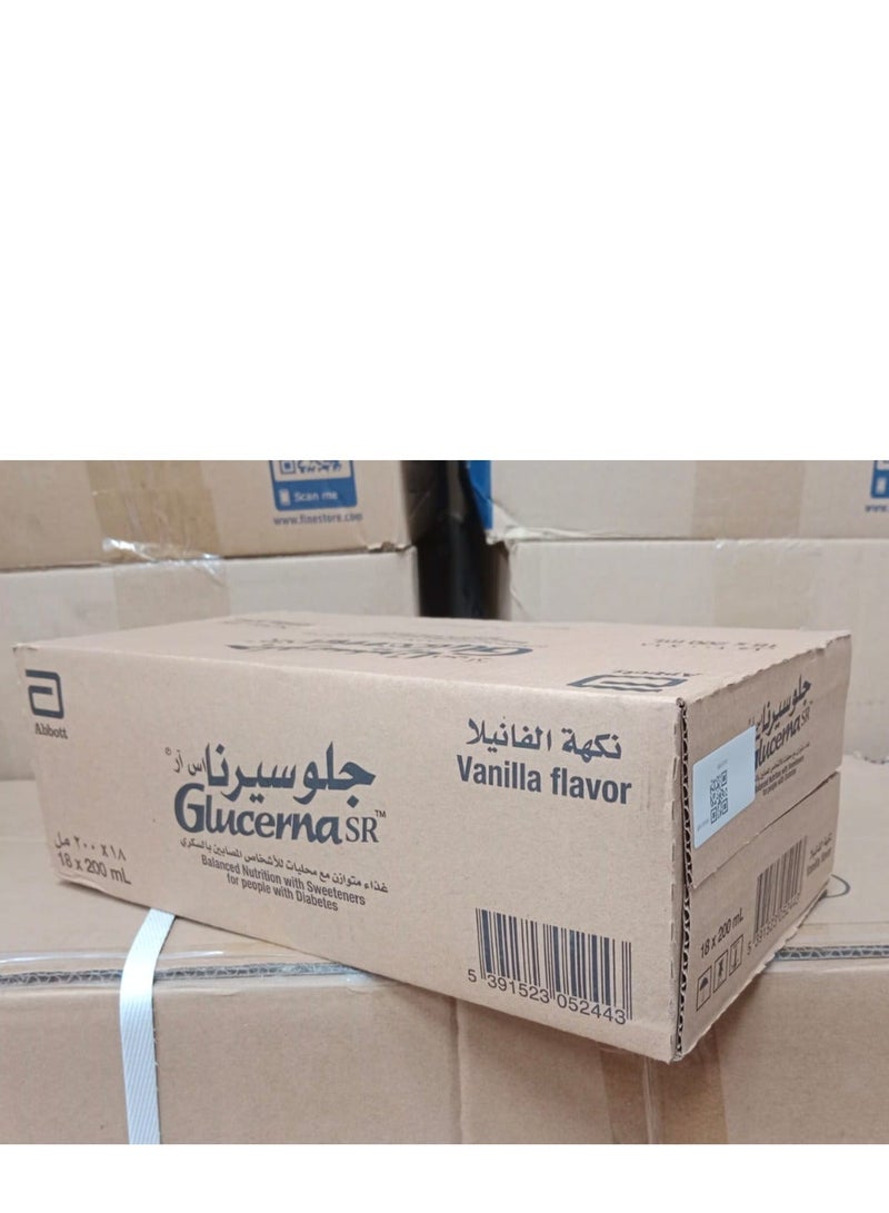 Glucerna SR Vanilla Flavor Nutritional Supplement Milk 200ml (Pack of 18) - Image 2