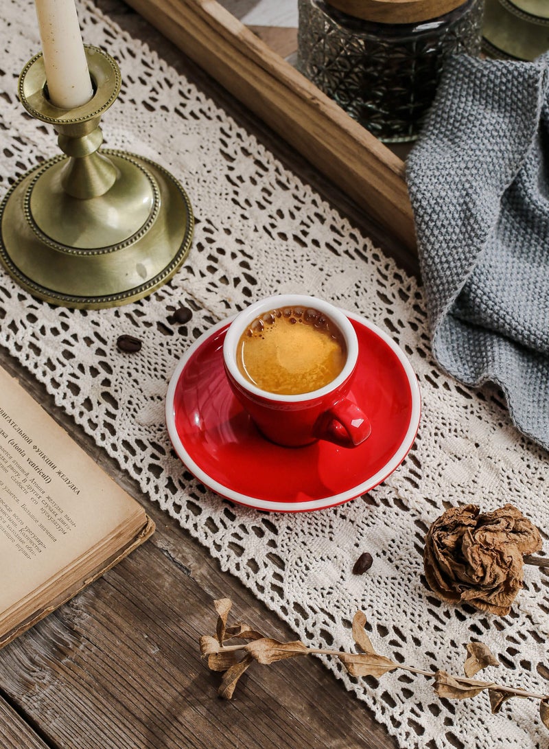 Shuer Ceramic Coffee cup, Espresso cup，Arabic coffee cup，Turkish coffee cup, Cup and Saucer Set Suitable for Home Office Restaurant Gifts Garden Party Home Afternoon Tea Set - Image 3