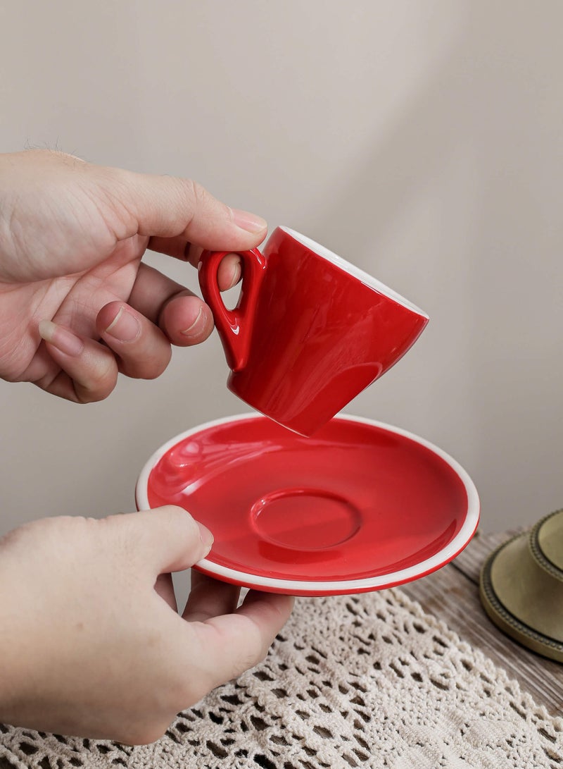 Shuer Ceramic Coffee cup, Espresso cup，Arabic coffee cup，Turkish coffee cup, Cup and Saucer Set Suitable for Home Office Restaurant Gifts Garden Party Home Afternoon Tea Set - Image 4