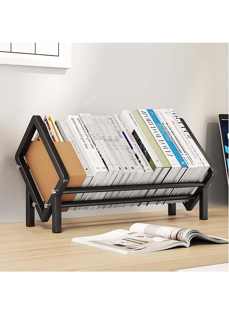 Hihonor Wood Desktop Hutch Shelf, Desktop Bookcase for Computer Desk, Multipurpose Display Shelf Rack Organizer for Office Supplies Organizer, Home Decor(Black,60CM)  - Image 1