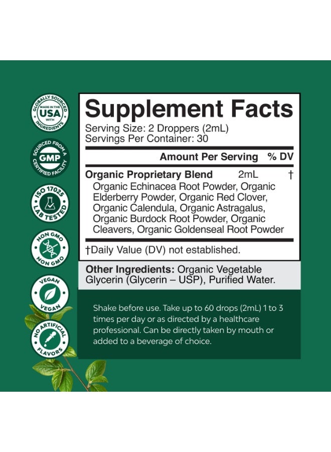 نايتشرز كرافت قطرات دعم الجهاز اللمفاوي، مكمل غذائي لتنظيف الجسم ودعم المناعة، 60 مل - Image 2