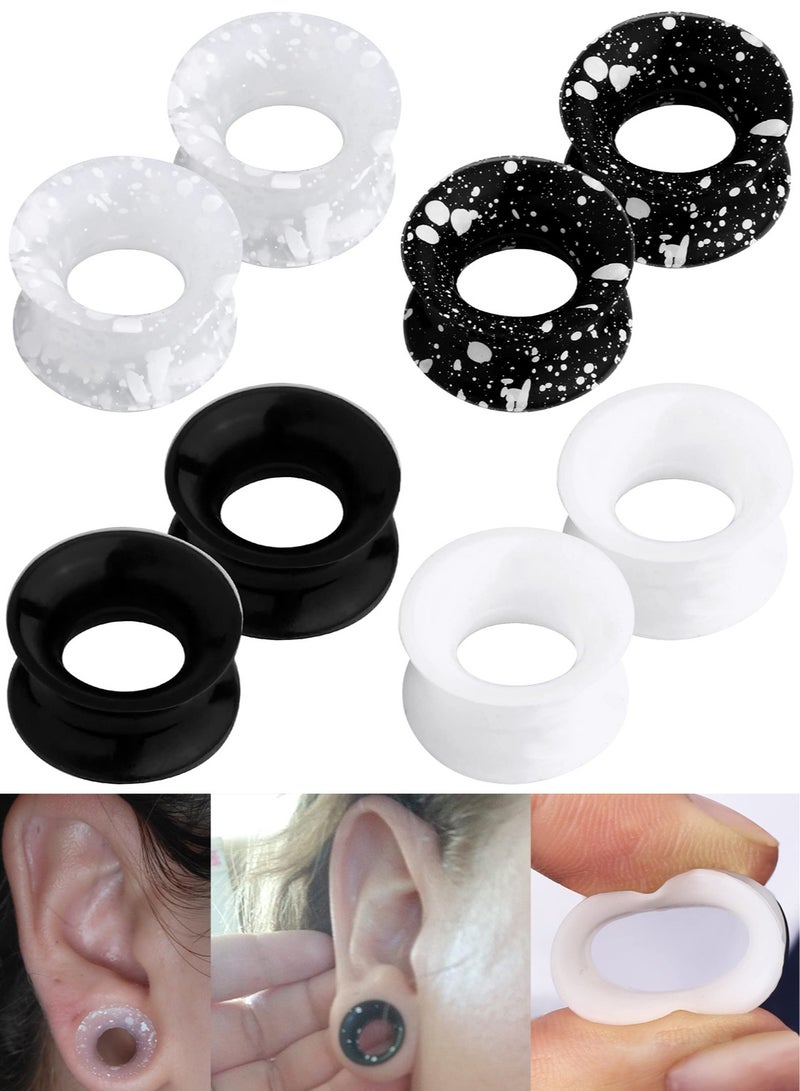 8PCS Silicone Ear Gauges Flexible Ear Tunnels Plugs Stretchers Expander Double Flared Flesh Ear Piercing Jewelry for Women Men - Image 1