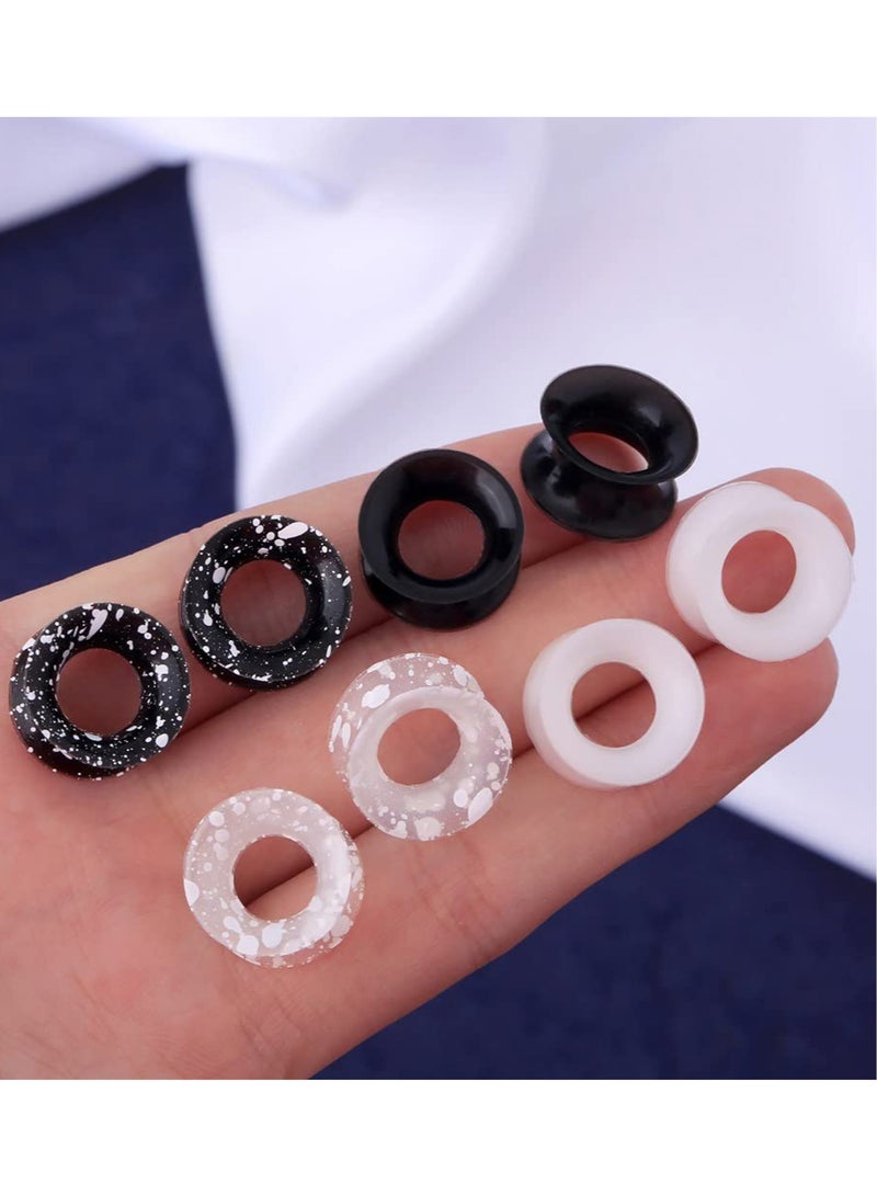 8PCS Silicone Ear Gauges Flexible Ear Tunnels Plugs Stretchers Expander Double Flared Flesh Ear Piercing Jewelry for Women Men - Image 5