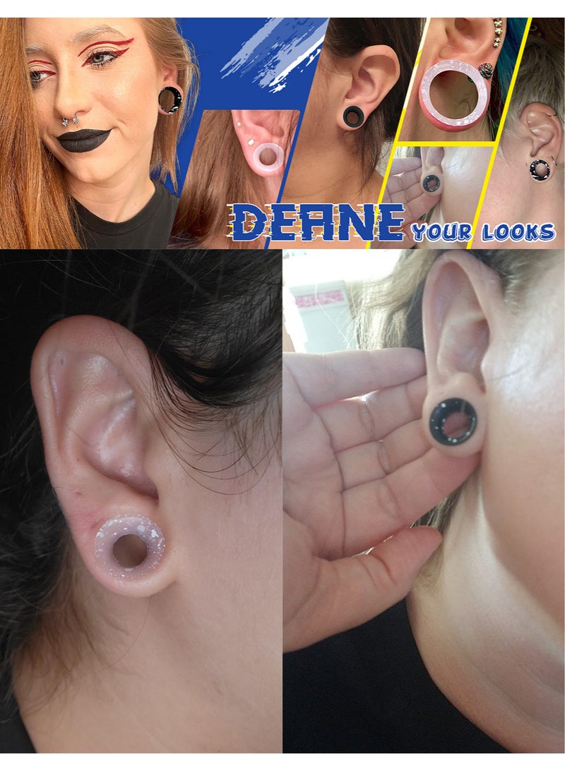 8PCS Silicone Ear Gauges Flexible Ear Tunnels Plugs Stretchers Expander Double Flared Flesh Ear Piercing Jewelry for Women Men - Image 3