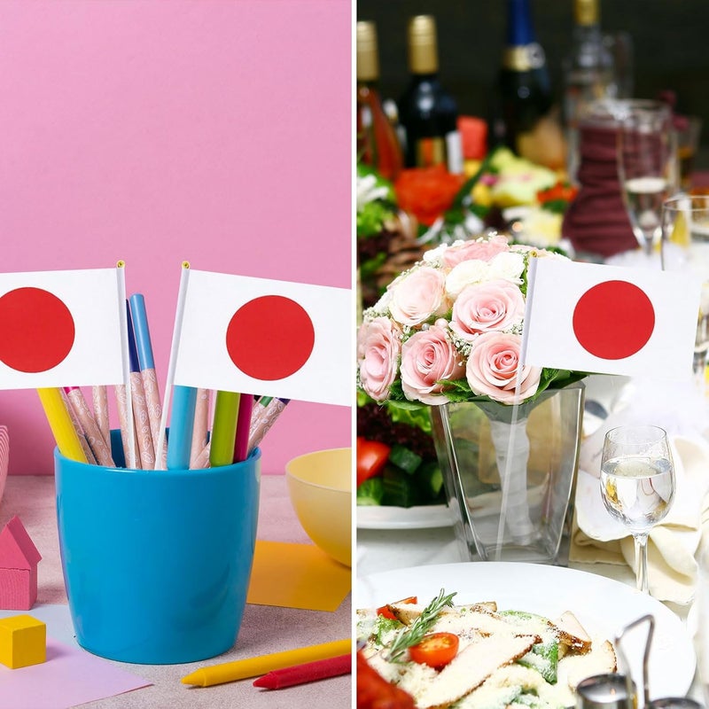 mflagperft Japan Flag Japanese Flag, Small Mini Handheld Japan Flags on Stick, Ideal for Party Parades Sports Events Patriotic Festival Decorations - Image 4