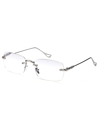 TERAISE Frameless Metal Reading Glasses for Men/Women Blue Light Blocking -Rimless Fashion Comfortable Computer Eyeglasses - Image 1