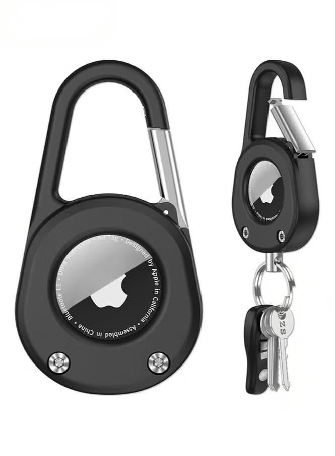 Air Tag Keychain with Carabiner,Thick Hard PC Air Tag Holder,IPX8 Waterproof,Secure Lock,Universal Wheel Key Chain - Image 1