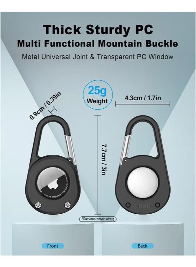 Air Tag Keychain with Carabiner,Thick Hard PC Air Tag Holder,IPX8 Waterproof,Secure Lock,Universal Wheel Key Chain - Image 4