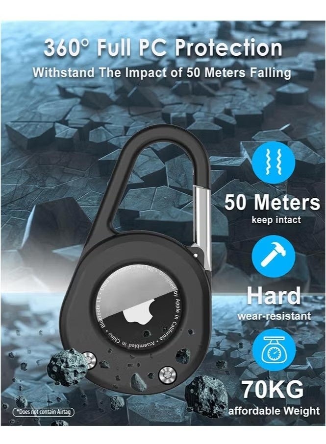 Air Tag Keychain with Carabiner,Thick Hard PC Air Tag Holder,IPX8 Waterproof,Secure Lock,Universal Wheel Key Chain - Image 5