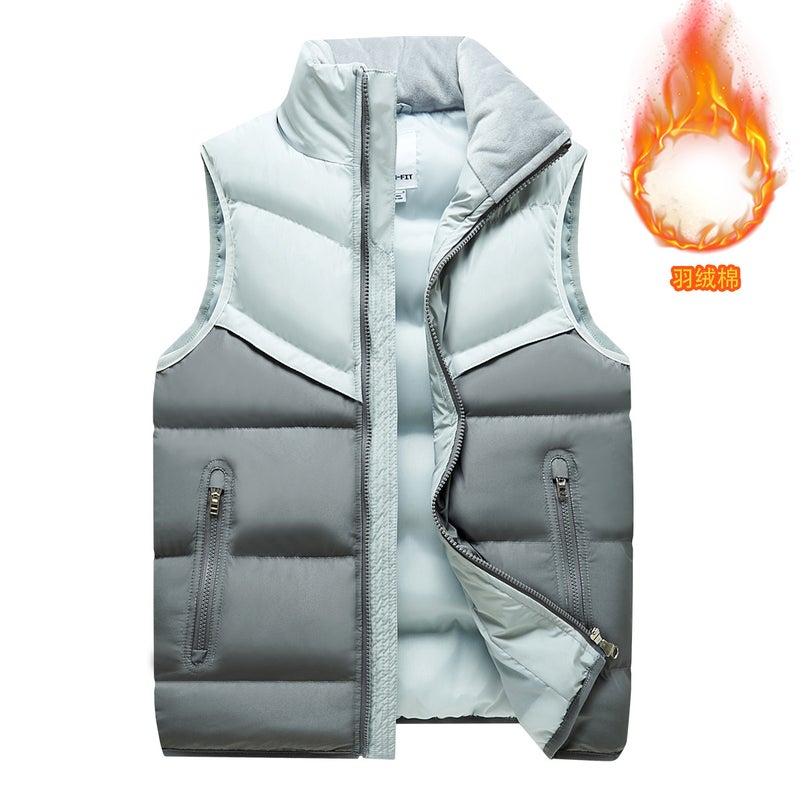 Men'S Vest Casual Slim Fit Large Size Vest Patchwork Trade Multi-Pocket Outdoor Cotton Vest Trendy - Image 3