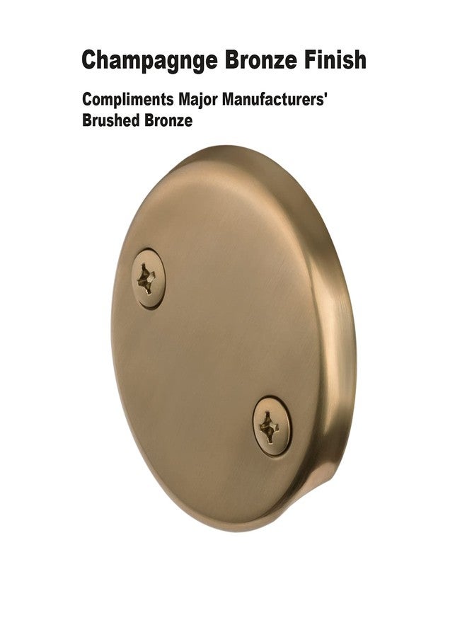 Artiwell Tip-Toe Tub Trim Set with Two-Hole Overflow Faceplate and No Plumber’s Gasket, Replacement Bath Drain Trim Kit with Universal Fine/Coarse Thread, No Putty Installation by Artiwell (Champagne Bronze) - Image 2